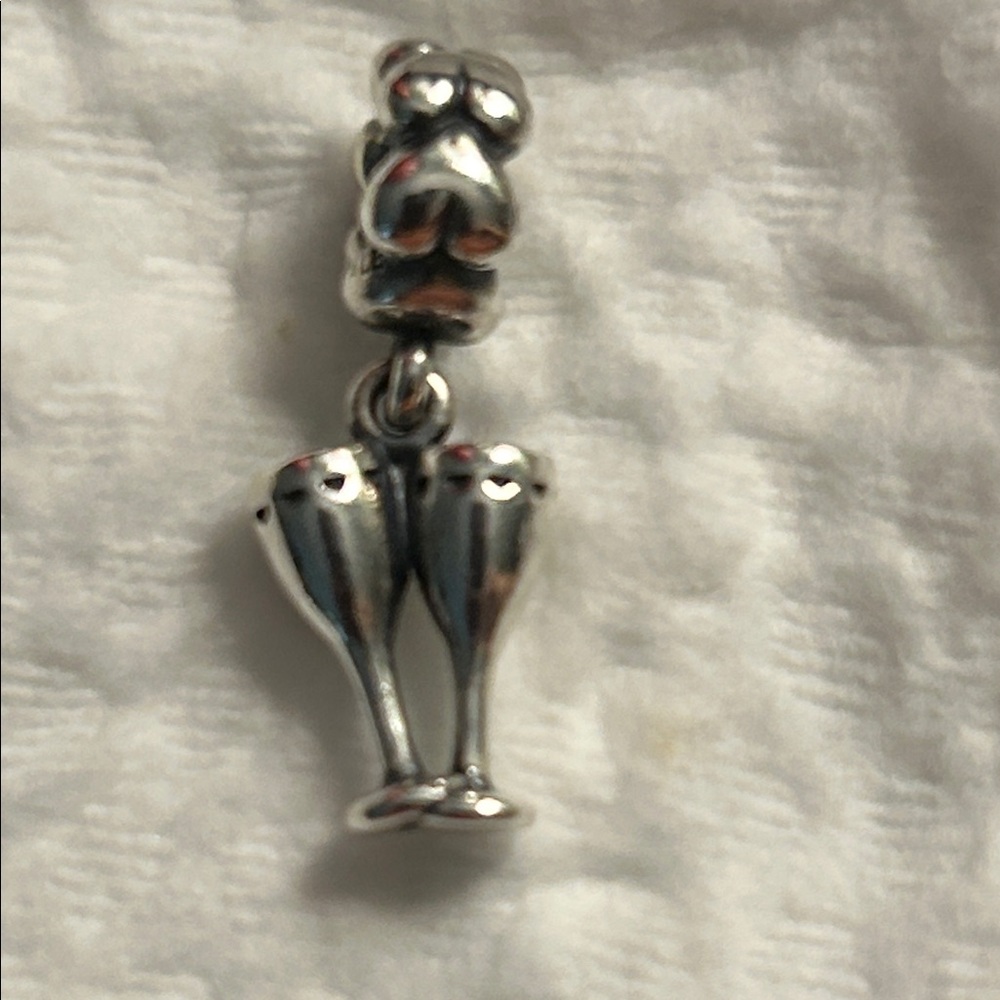 Pandora Silver Champagne Glasses Charm